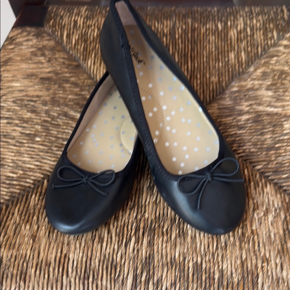 Cat & Jack Black Dress Ballet Flats with Bow Detail
